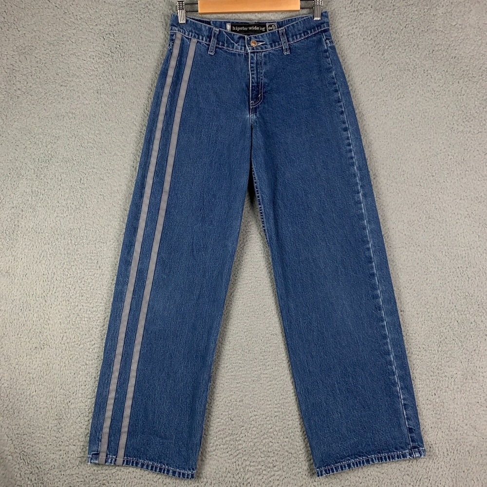 Vintage 90s Women's Levis Silver Tab Hipster Wide Leg Jeans Size Jr 5 Blue Denim